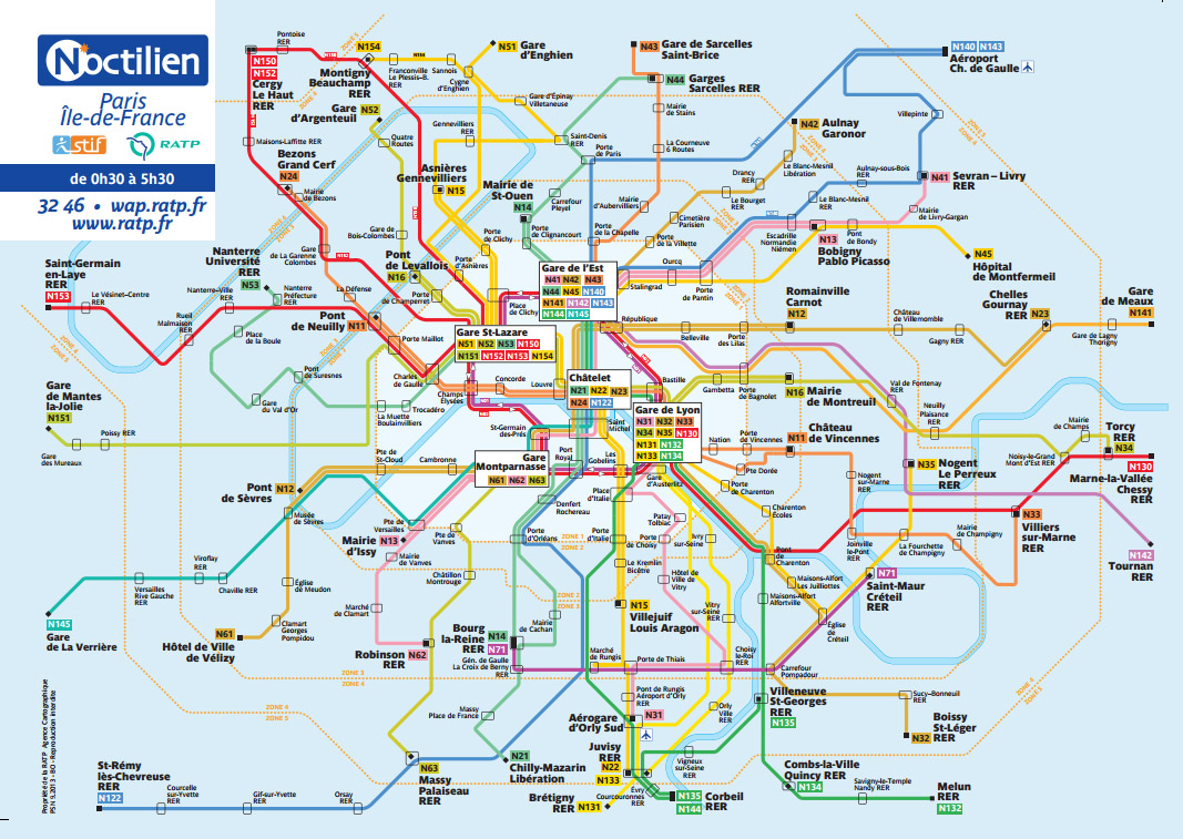 Nachtbusse in Paris Fahrplan, Fahrzeiten und alle