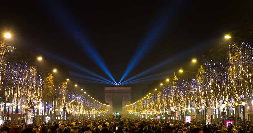 Silvester Neujahr Champs-Elysees Paris