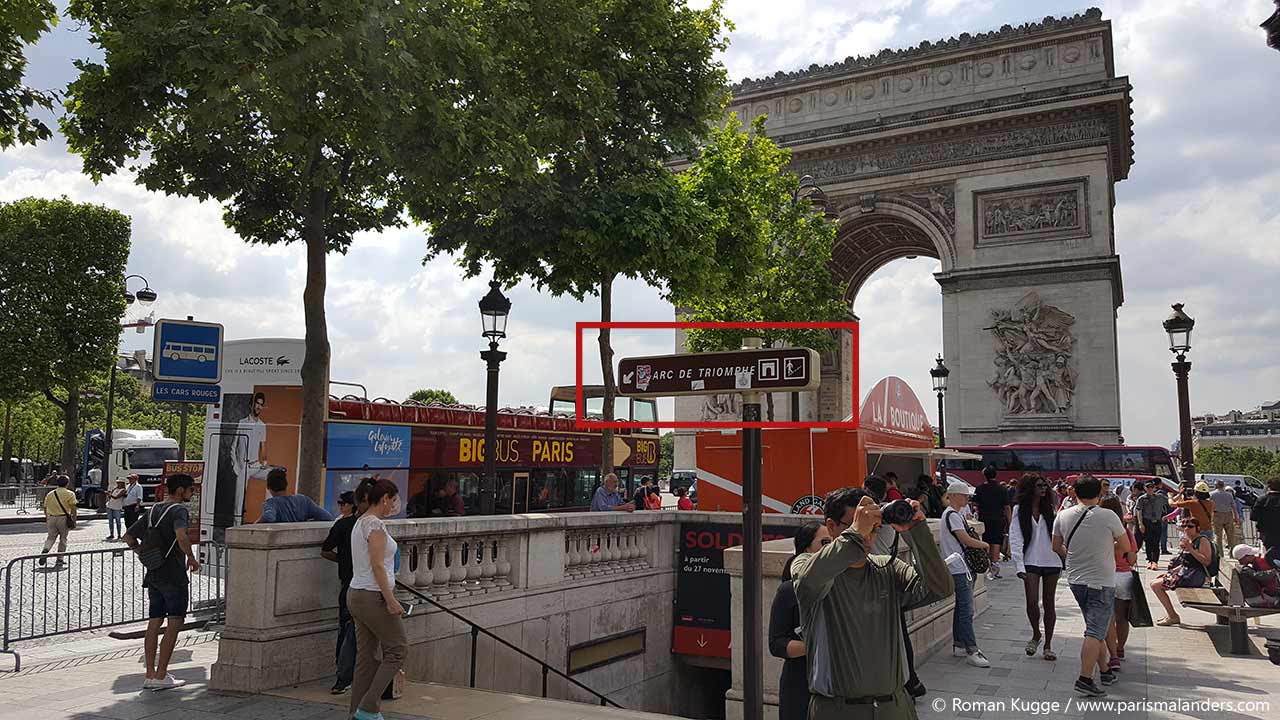 Triumphbogen Arc de Triomphe Paris Zugang