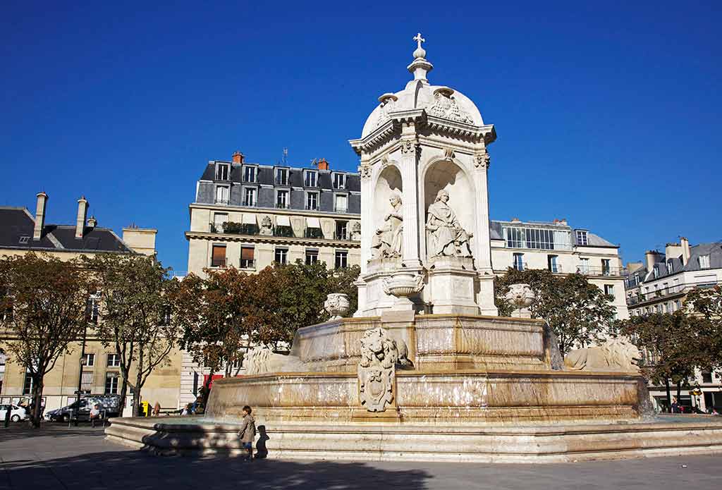 Brunnen Saint Sulpice Vier Bischoefe Paris