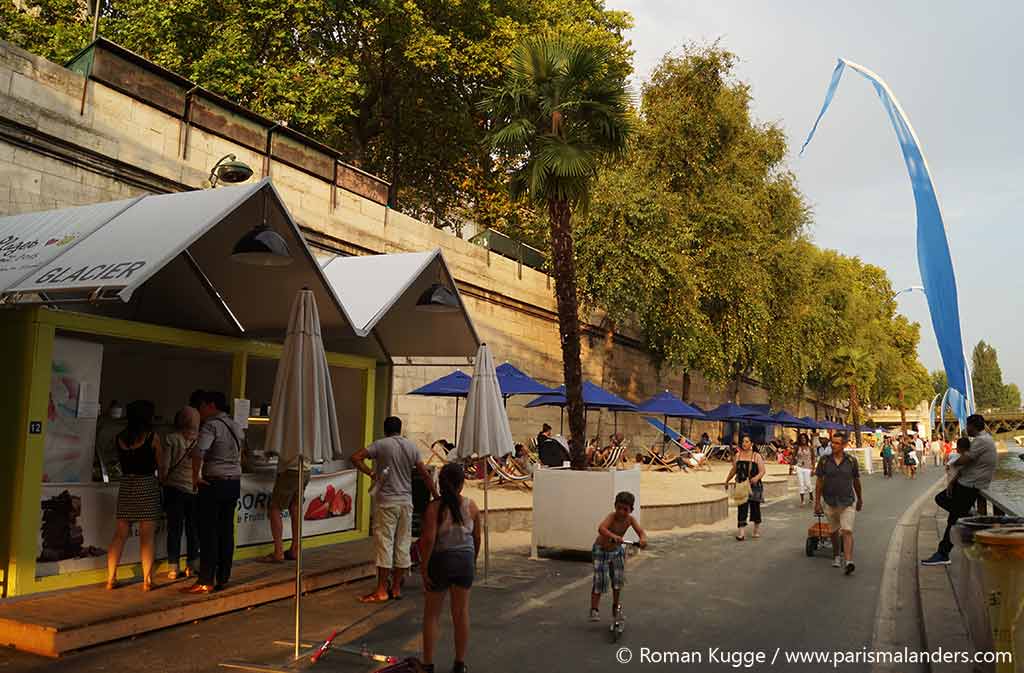 Eis essen Paris Stadtstrand Paris Plages