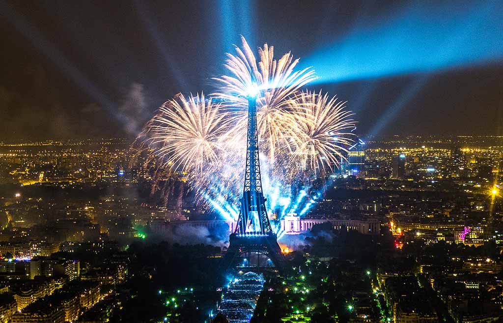 Feuerwerk Nationalfeiertag Eiffelturm Paris