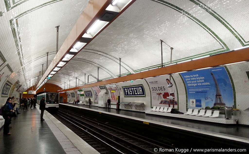 Metrostation Paris Pasteur Kacheln Fliesen Metrofliesen