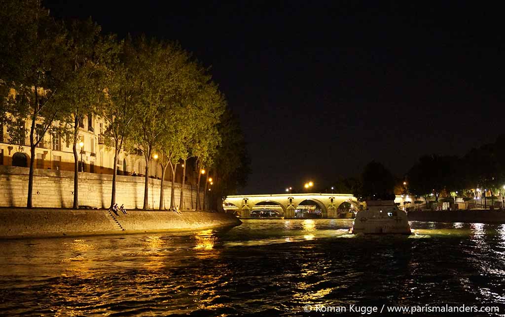 Paris Plage Seine Nachts Boote