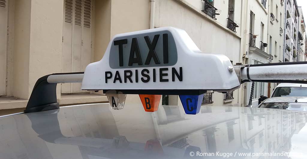 Taxi Schild Paris Dach Auto