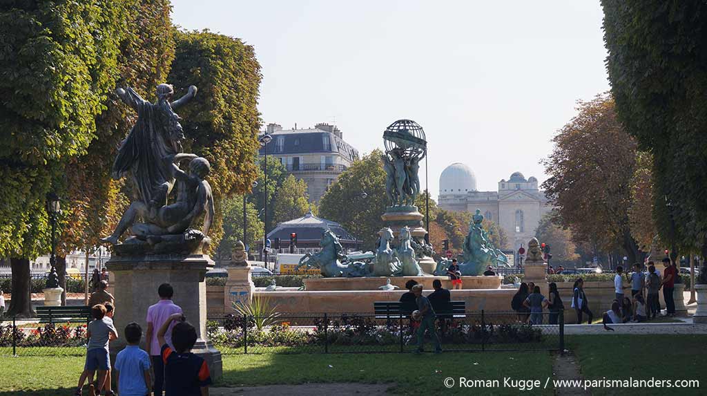 Jardin des Explorateurs Brunnen Quatre Parties du Monde PAris