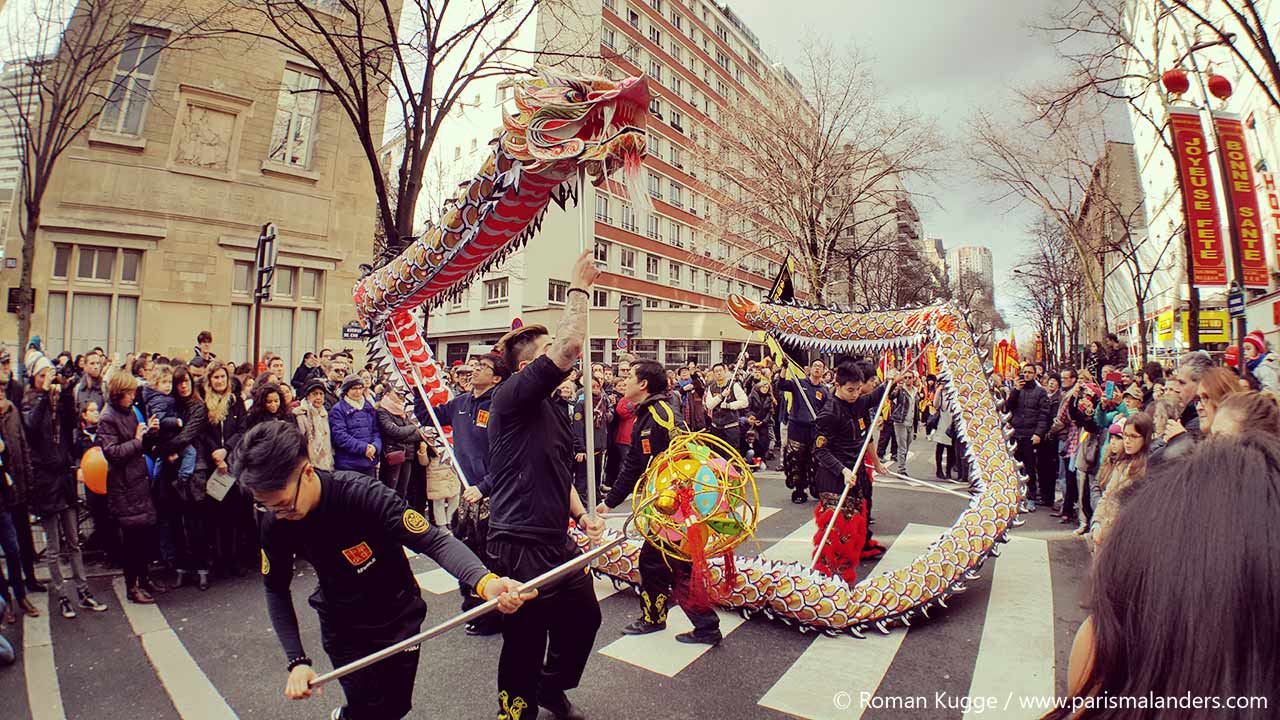 Chinesisches Neujahrsfest Paris Drachen