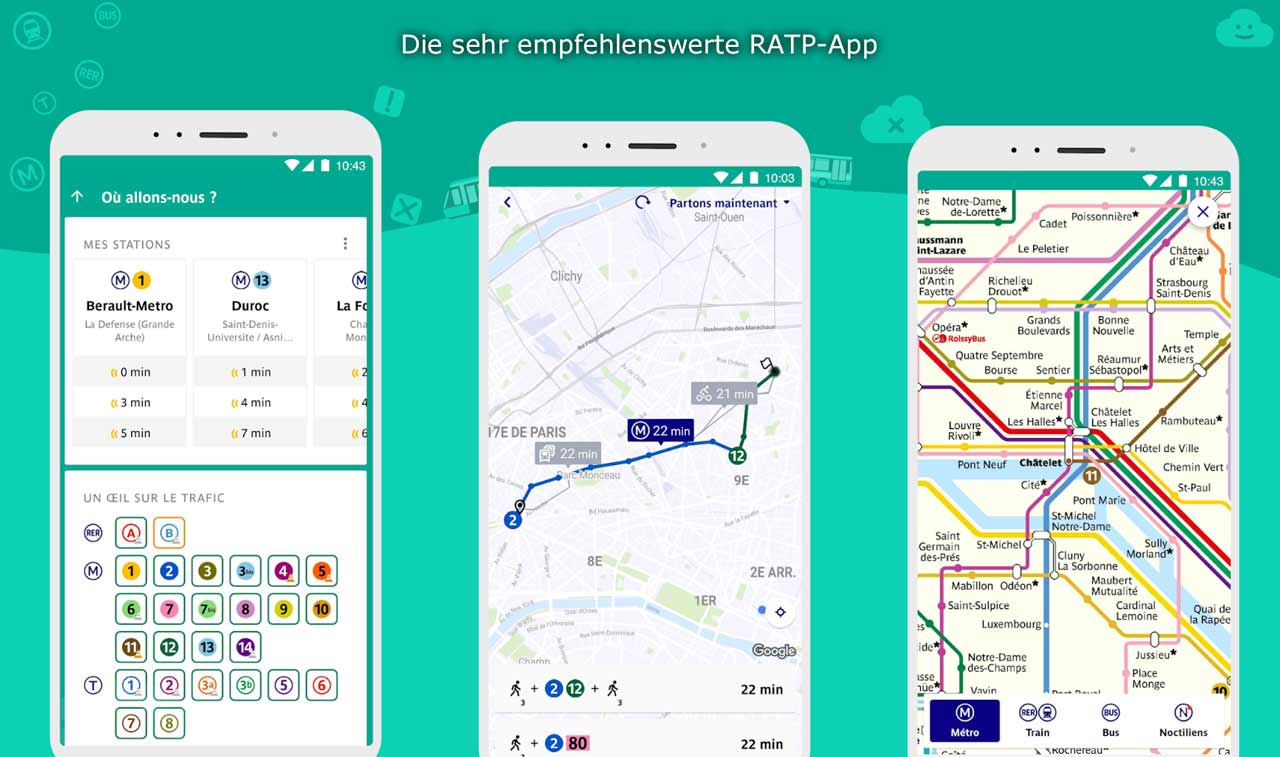 RATP App öffentliche Verkehrsmittel Paris