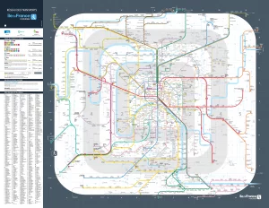 Plan Metro und RER Paris Gesamtes Netzwerk
